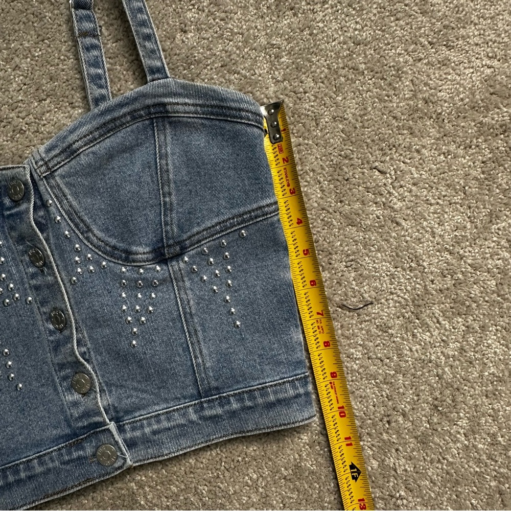 Denim Bustier Studded Top Boot Barn - Picture 6 of 7